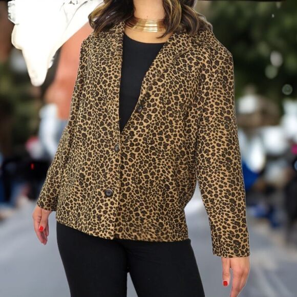 Y2K animal leopard print‎ jacket blazer - Picture 1 of 8